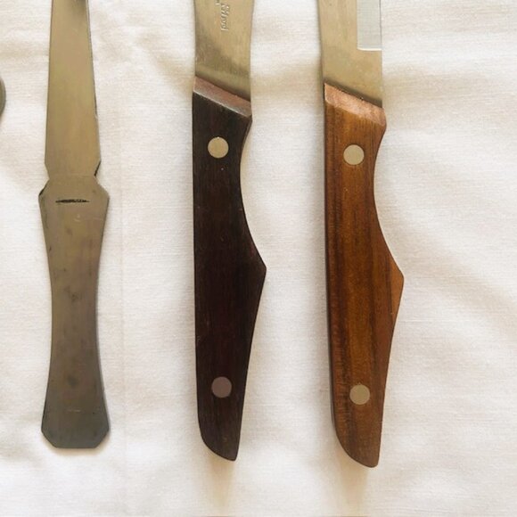 Japanese Flatware Stainless Steel Carving Knife Fork etc Rose Patterned Handles - Picture 3 of 5